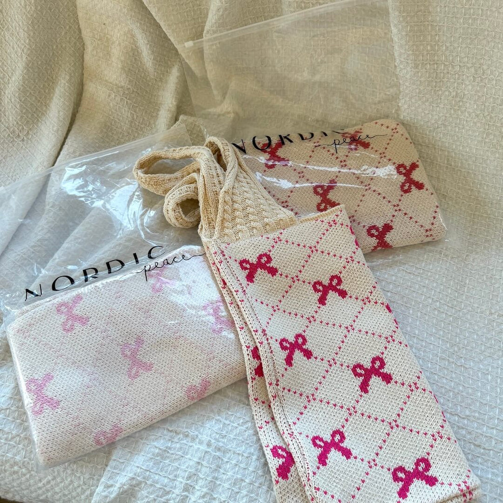 Bow Crochet Tote Bag