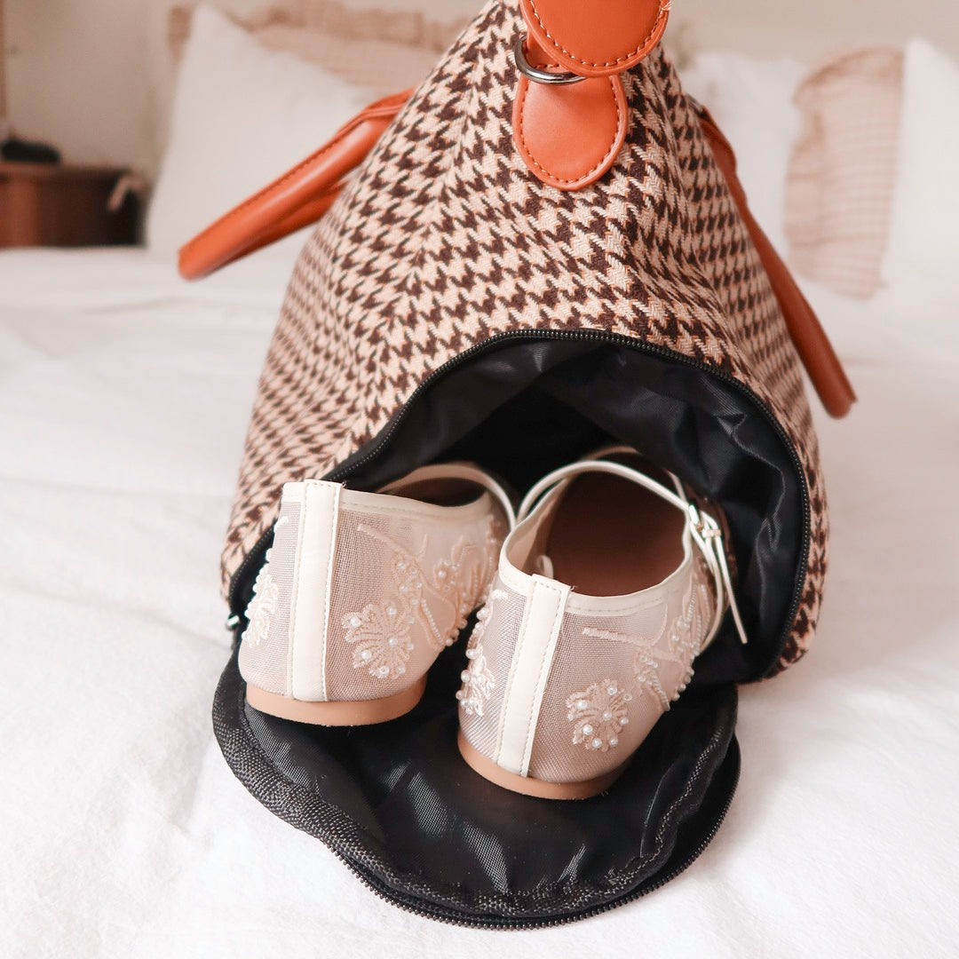 Houndstooth Duffle Travel Bag
