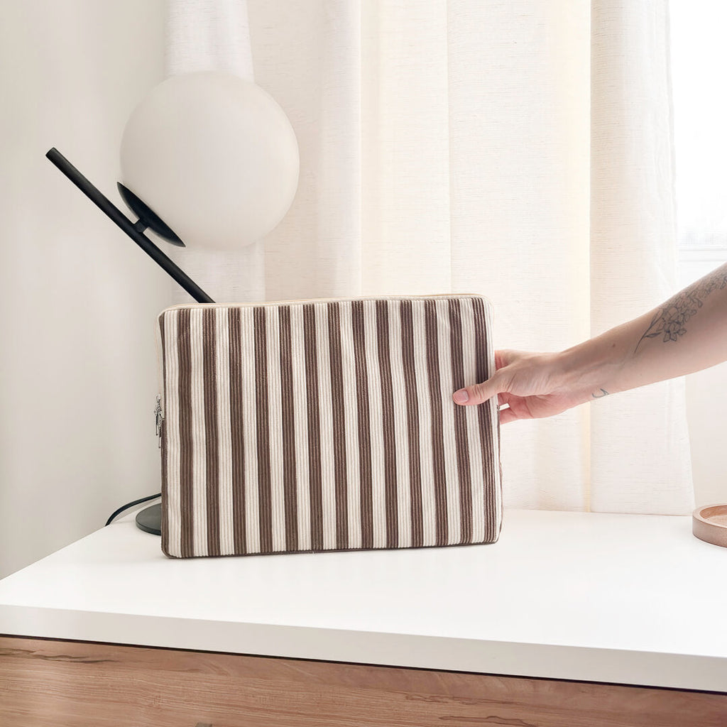 Striped Padded Laptop Sleeve